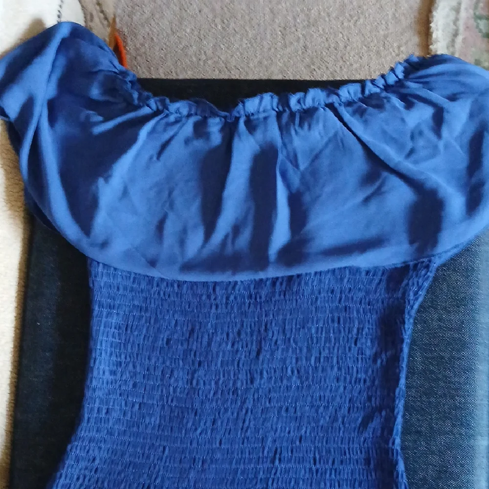 Chic Blue Ruffled Maxi Dress - Picture 12 of 12